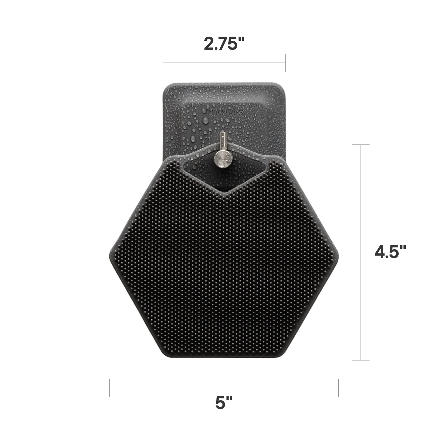 Tooletries - Body Scrubber & Storage Hook - Silicone Toiletry Organizer, Shower & Bathroom Accessory - Features Silicone-Grip Technology, Removable & Reusable